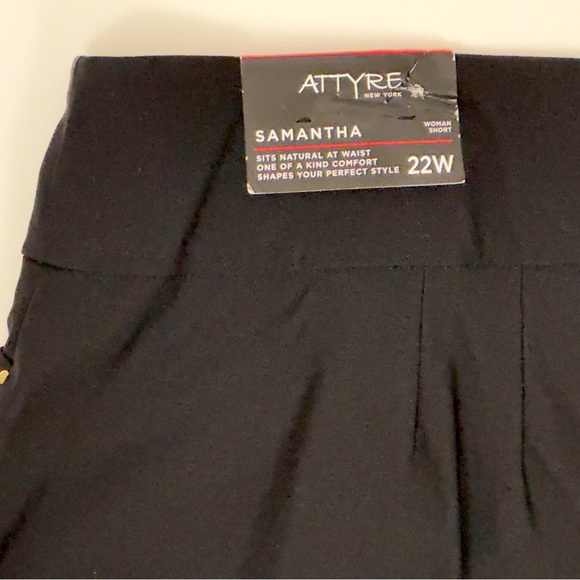 ATTYRE SAMANTHA BLACK STRETCH BERMUDA SHORT FAUX POCKETS 22W - Picture 5 of 7